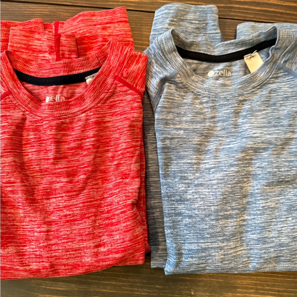 Zella Kids Long Sleeve Tees in Red and Blue